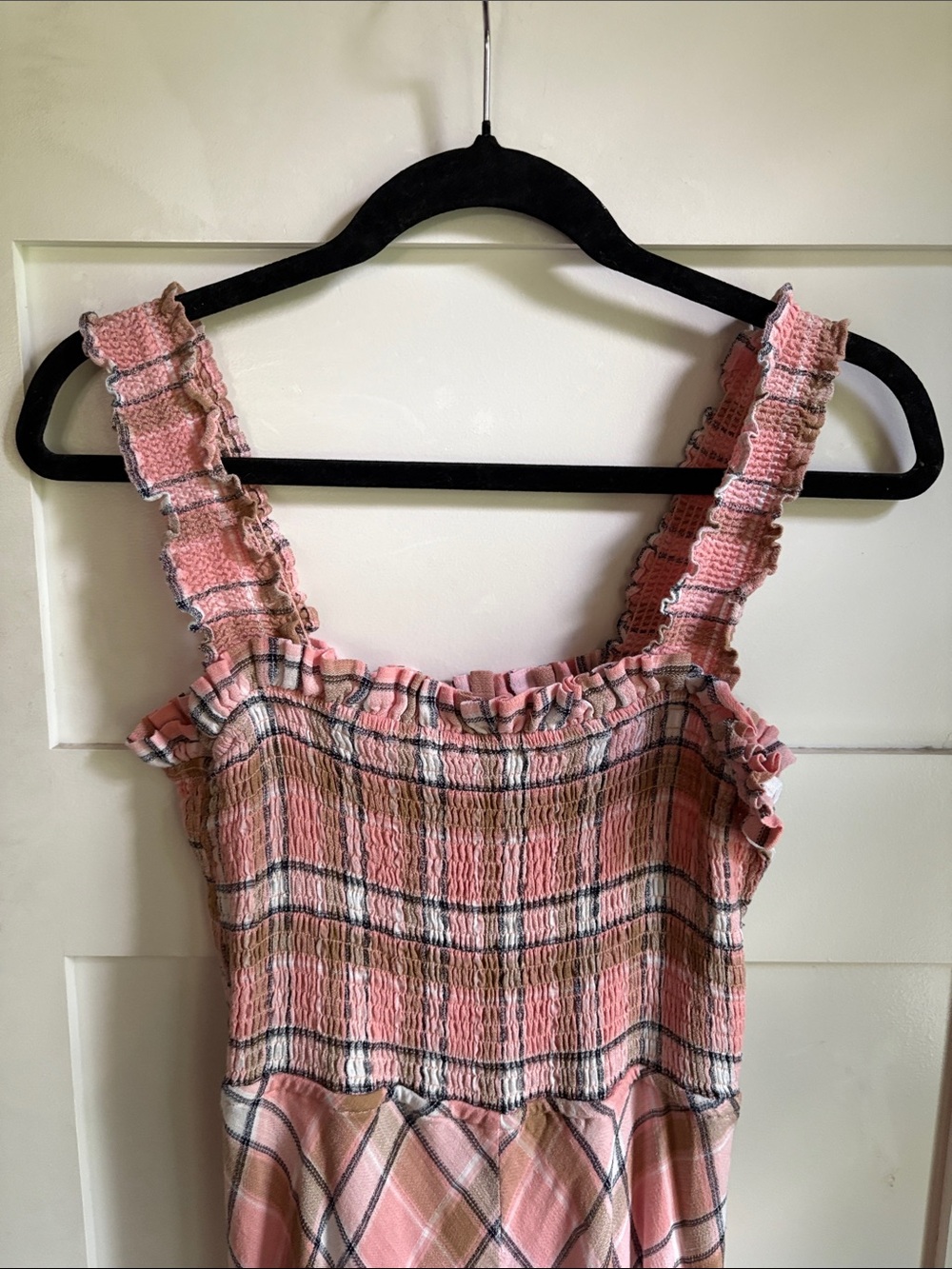 sundays Pink Plaid Maxi Dress with Ruffle Hem - Picture 3 of 8